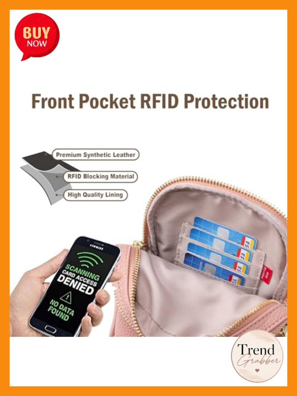 Anti-Theft Crossbody Bag for Women - Small RFID Blocking Sling Purse with - Picture 4 of 6